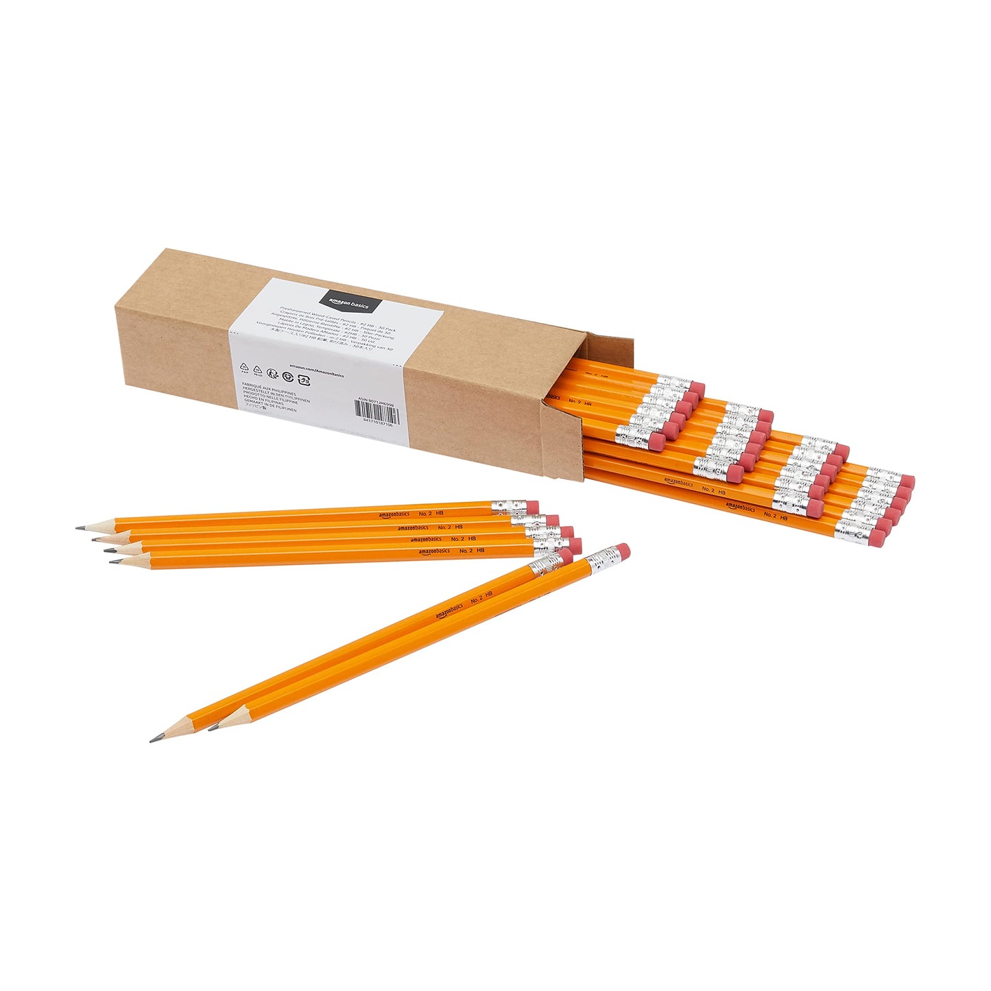 Woodcased Classroom #2 HB Lead Pencils with Erasers |Pre-sharpened | Pack of 30 count
