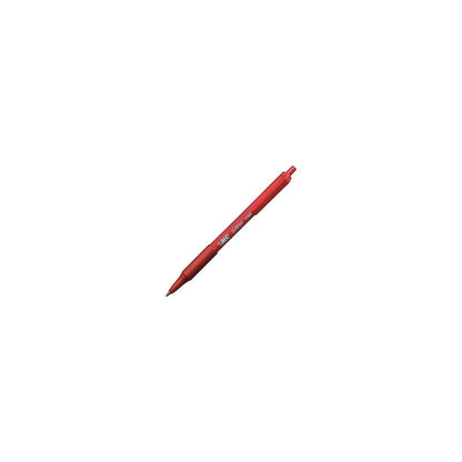 BIC Soft Feel Red Retractable Ballpoint Pens, Medium Point (1.0mm), 12-Count Pack, Red Pens With Soft-Touch Comfort Grip