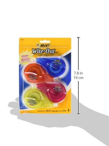 BIC White-Out Brand EZ Correct Correction Tape, 4 Count