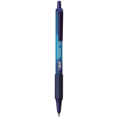 BIC Soft Feel Ball Pen, Blue, Fine Point, 12-Count