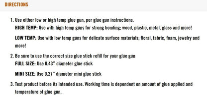 Gorilla Hot Glue Sticks, Mini Size, 4" Long x .27" Diameter, 75 Count, Clear, (Pack of 1)