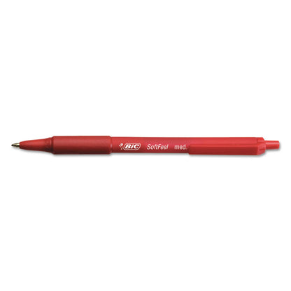 BIC Soft Feel Red Retractable Ballpoint Pens, Medium Point (1.0mm), 12-Count Pack, Red Pens With Soft-Touch Comfort Grip