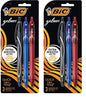 BIC Gel-Ocity Quick Dry Gel Pens, Medium Point Retractable Gel Pen (0.7mm), Assorted Colors, 3-Count (Pack of 2)