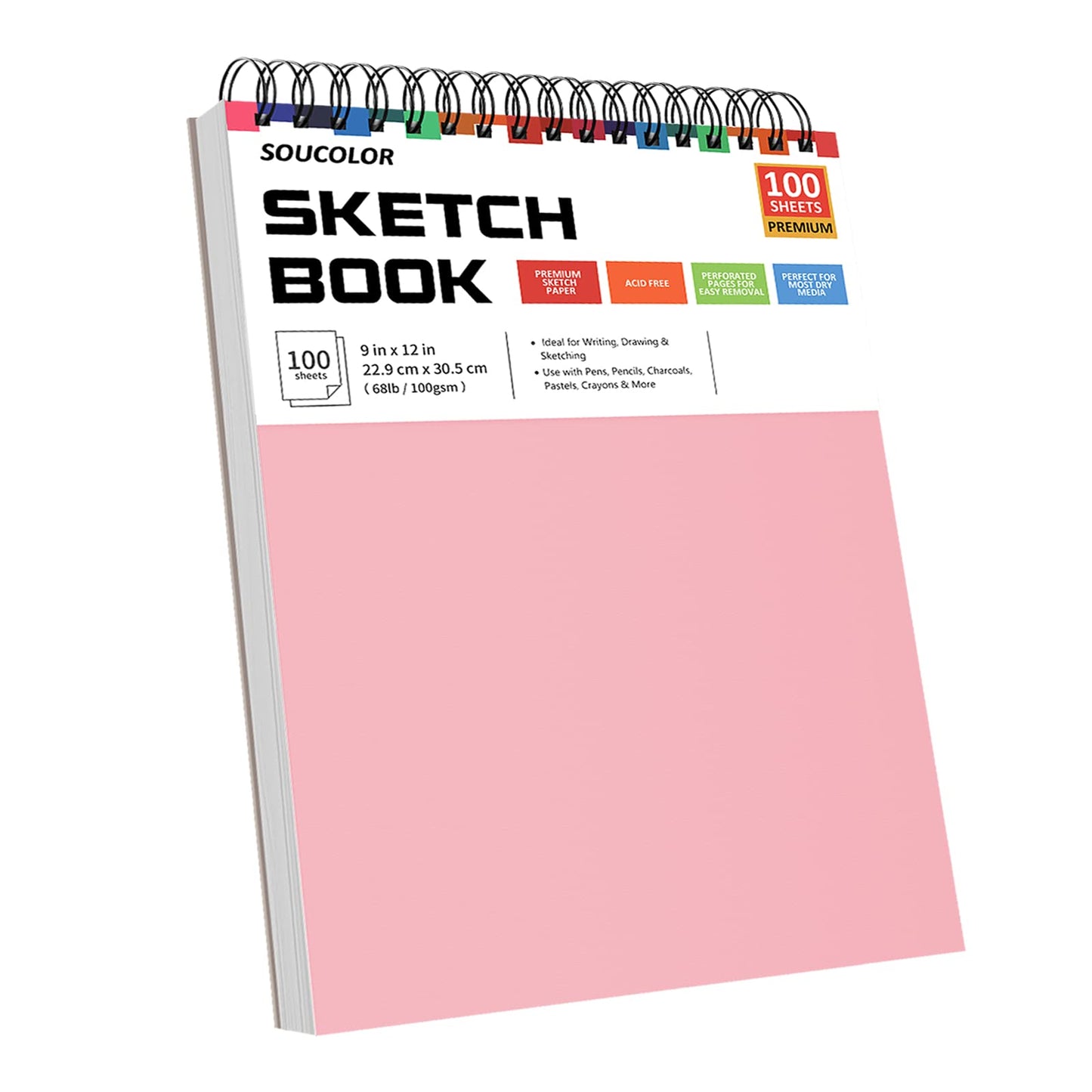 Soucolor Art Supplies Sketching Kit with 100 Sheets 3-Color Sketch Book, Teen Girl Gifts, Arts and Crafts for Kids Ages 8-12, School Supplies Gifts for Artists Adults Teens Girls Boys Kids