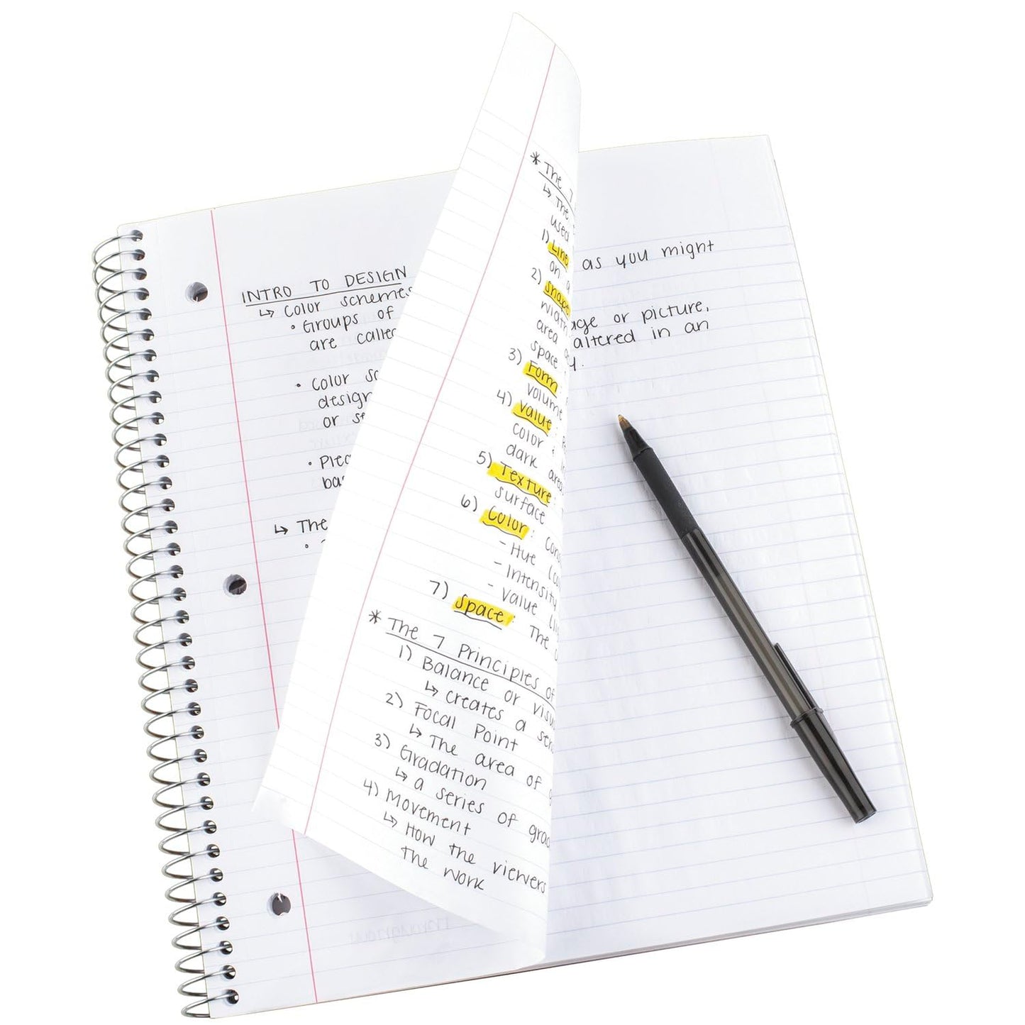 Five Star Spiral Notebook + Study App, 5 Subject, College Ruled Paper, Fights Ink Bleed, Water Resistant Cover, 8-1/2" x 11", 200 Sheets, White (72460)