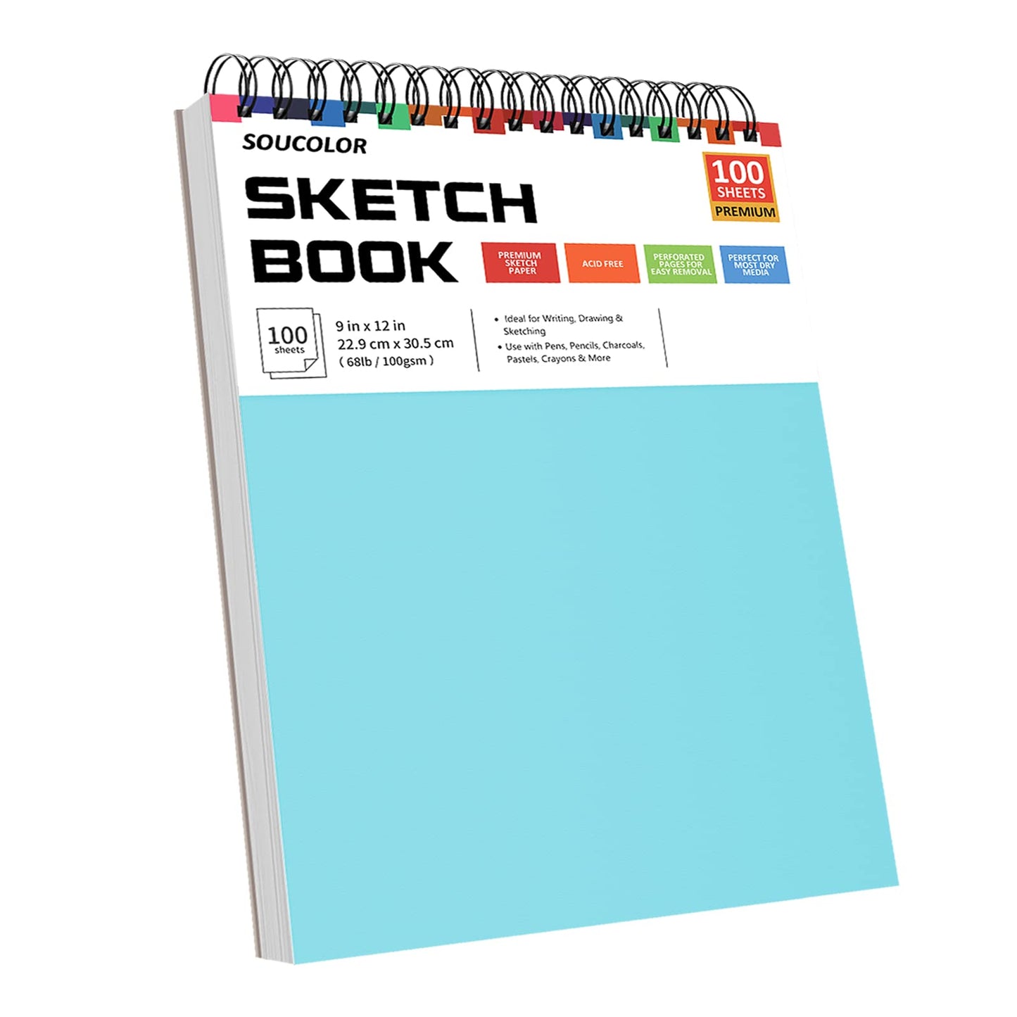 Soucolor Art Supplies Sketching Kit with 100 Sheets 3-Color Sketch Book, Teen Girl Gifts, Arts and Crafts for Kids Ages 8-12, School Supplies Gifts for Artists Adults Teens Girls Boys Kids