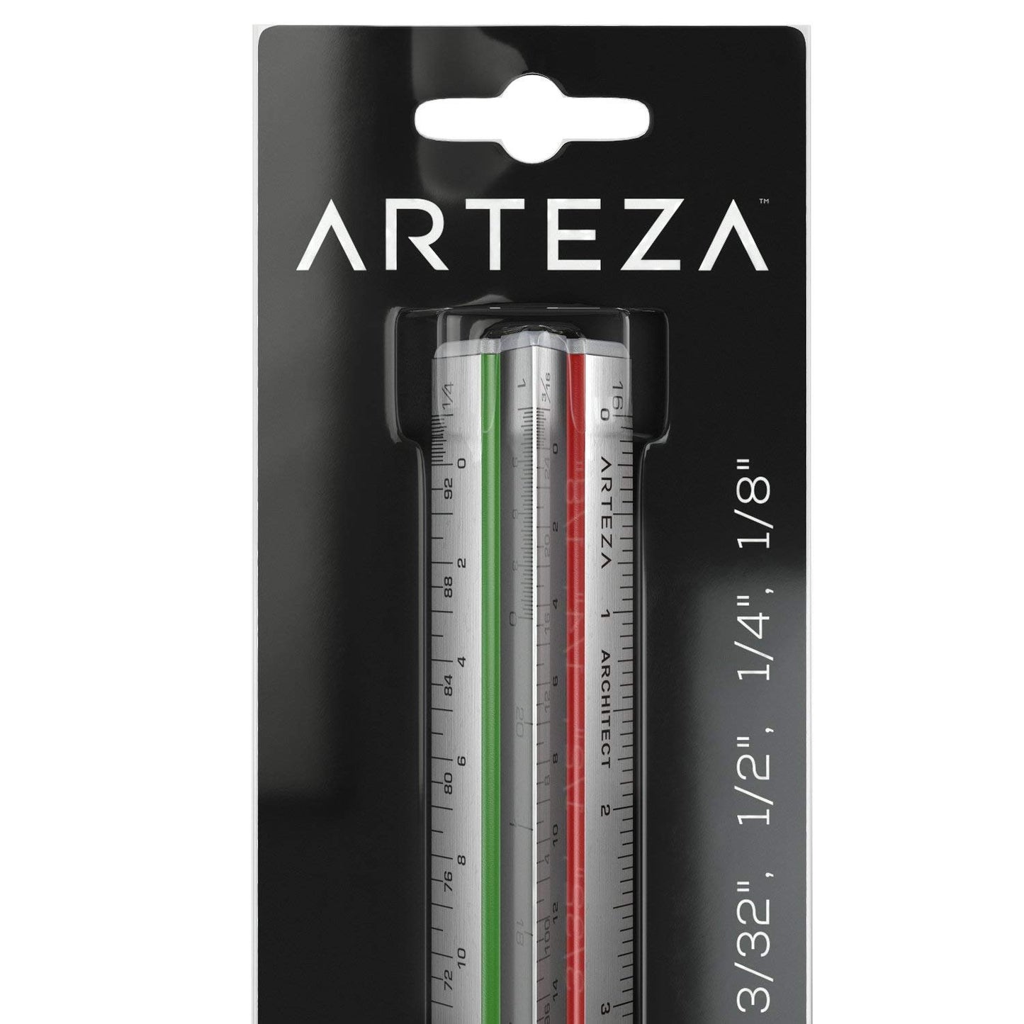 ARTEZA Architectural Scale Ruler, 12-Inch Metal Architect Ruler, Aluminum Engineer Drafting Ruler for Blueprints