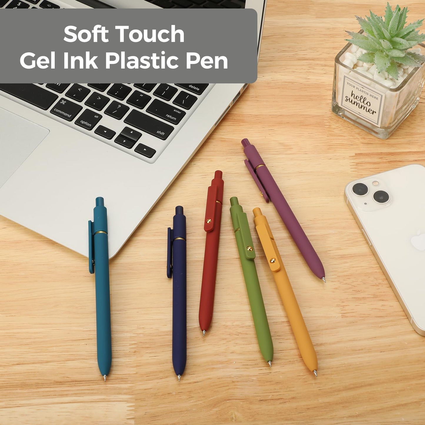 Ddaowanx Gel Pens, 6 Pcs 0.5mm Quick Dry Black Ink Pens Fine Point Smooth Writing Pens, Office Desk Accessories for Women(6 Pcs Vintage-Black Ink)