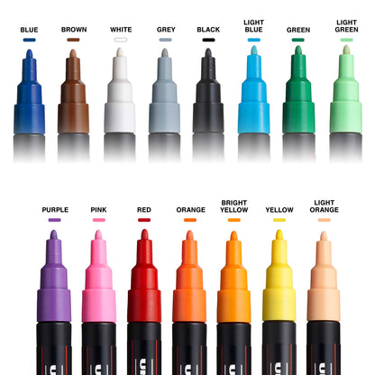 Posca Paint Markers, 5M Medium | 15PC | Posca Markers Set with Reversible Tips of Acrylic Paint Pens