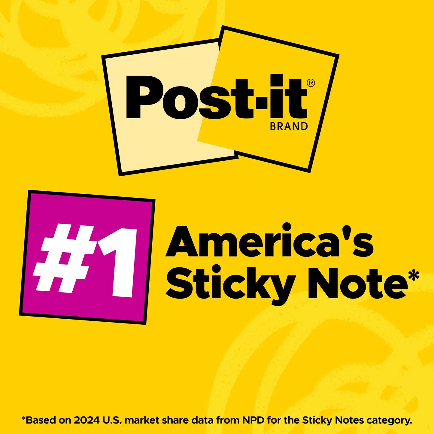 Post-it Notes, 3 in x 3 in, 24 Sticky Notes Pads, 100 Sheets per Pad, The Iconic Canary Yellow Note, New Year Organization or Second Semester School Supplies