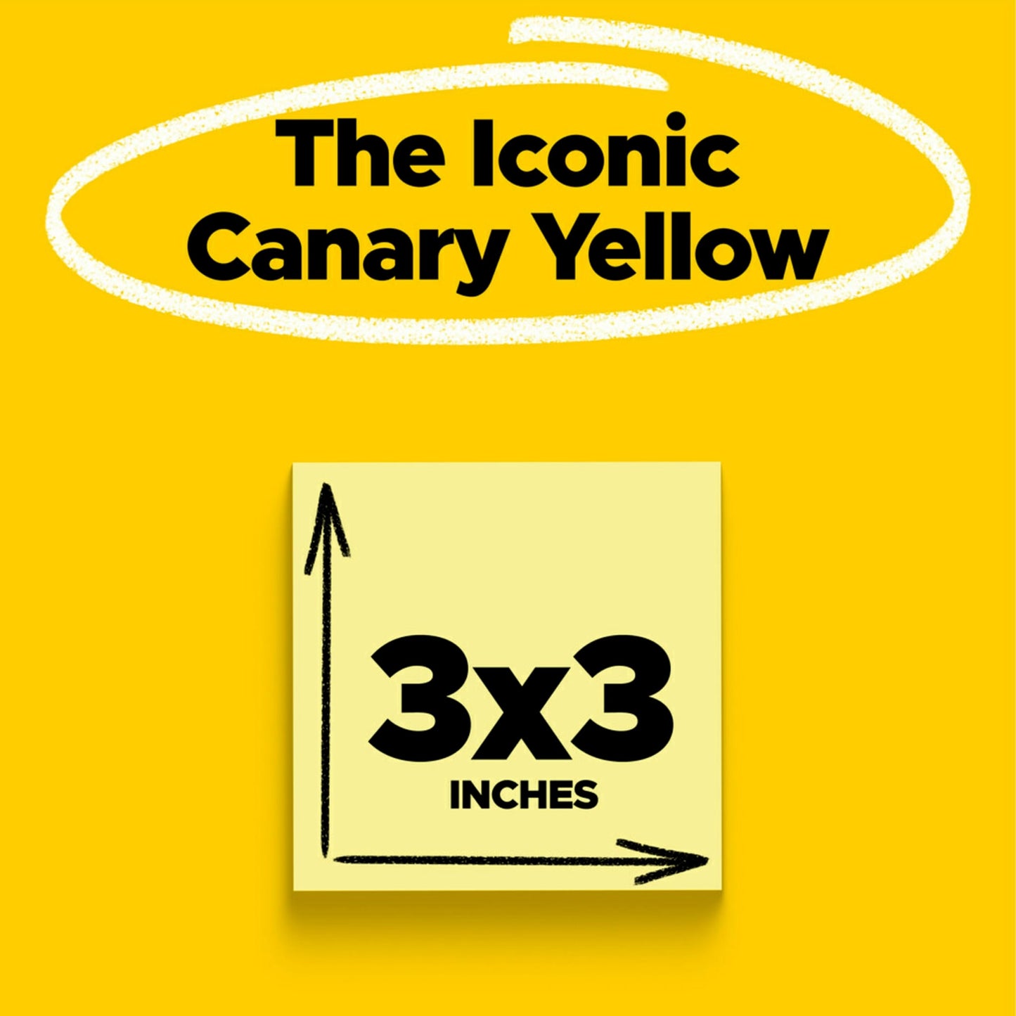 Post-it Notes, 3 in x 3 in, 24 Sticky Notes Pads, 100 Sheets per Pad, The Iconic Canary Yellow Note, New Year Organization or Second Semester School Supplies