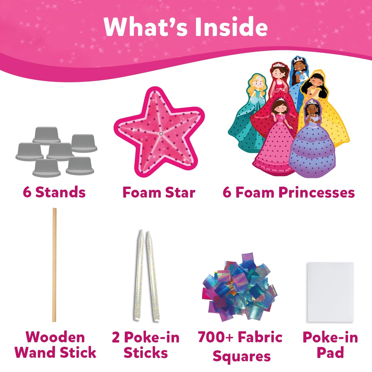 Skillmatics Art & Craft Activity - Poke-in Art Magical Princesses, Mess-Free Art for Kids, DIY Craft Kits, Creative Activity, Fine Motor Skills, Gifts for Girls & Boys Ages 4, 5, 6, 7, 8, 9