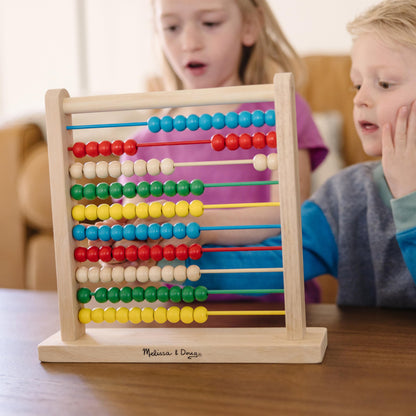 Melissa & Doug Abacus - Classic Wooden Educational Counting Toy With 100 Beads