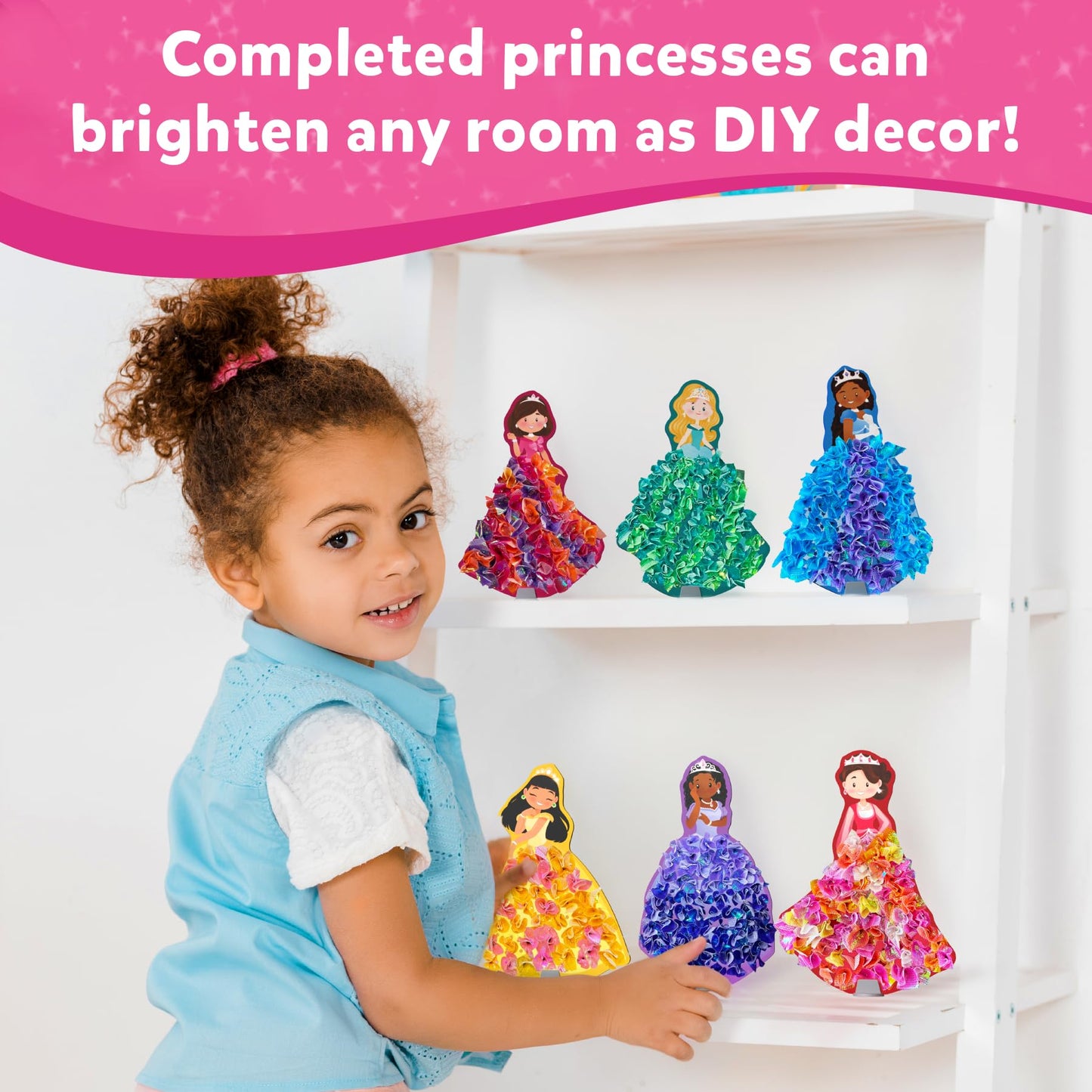 Skillmatics Art & Craft Activity - Poke-in Art Magical Princesses, Mess-Free Art for Kids, DIY Craft Kits, Creative Activity, Fine Motor Skills, Gifts for Girls & Boys Ages 4, 5, 6, 7, 8, 9