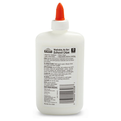 Elmer's Liquid School Glue, Washable, 7.6 oz Each, 6 Count - Great for Making Slime